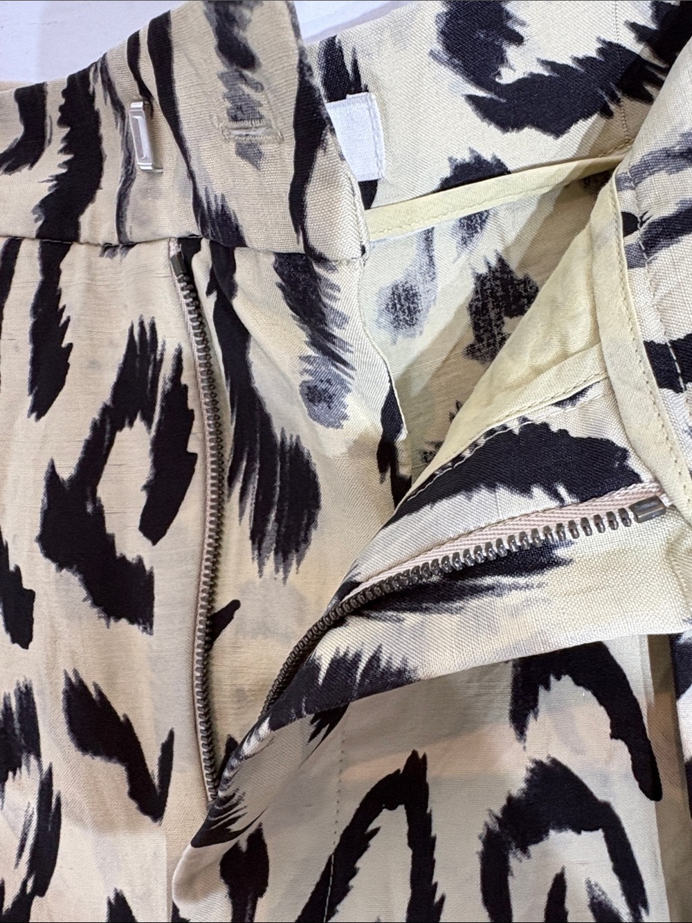 Chloé Leopard Print Pleated Cotton Pants Tapered Ankle Trouser FR42 US10-12 - Picture 8 of 13